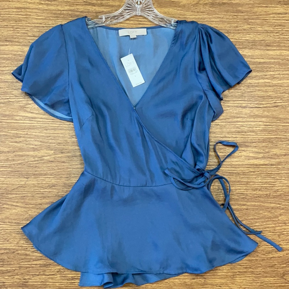 Loft dusty blue top